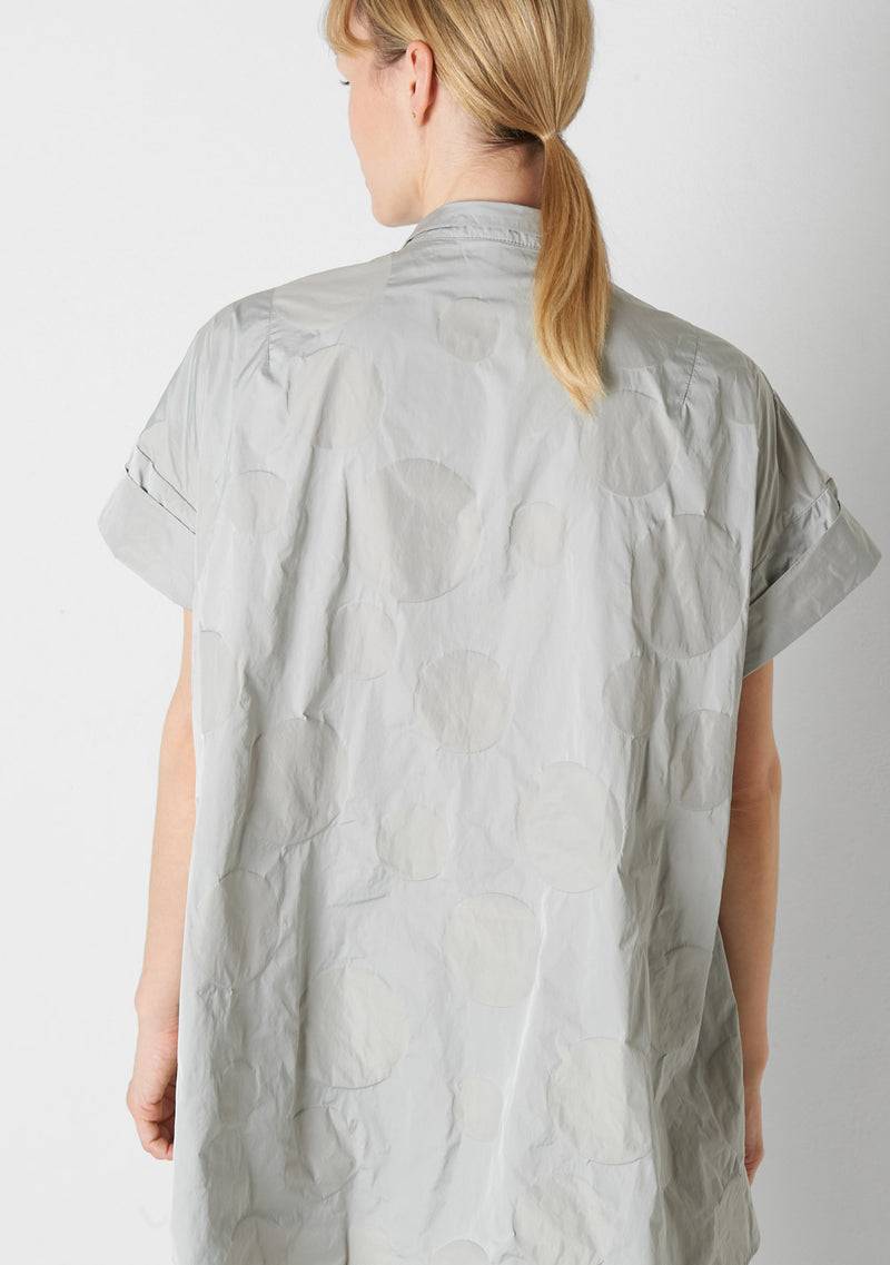 Katharina Hovman Short Sleeves heavy Taffetas, DOTS, silver Lagerräumung