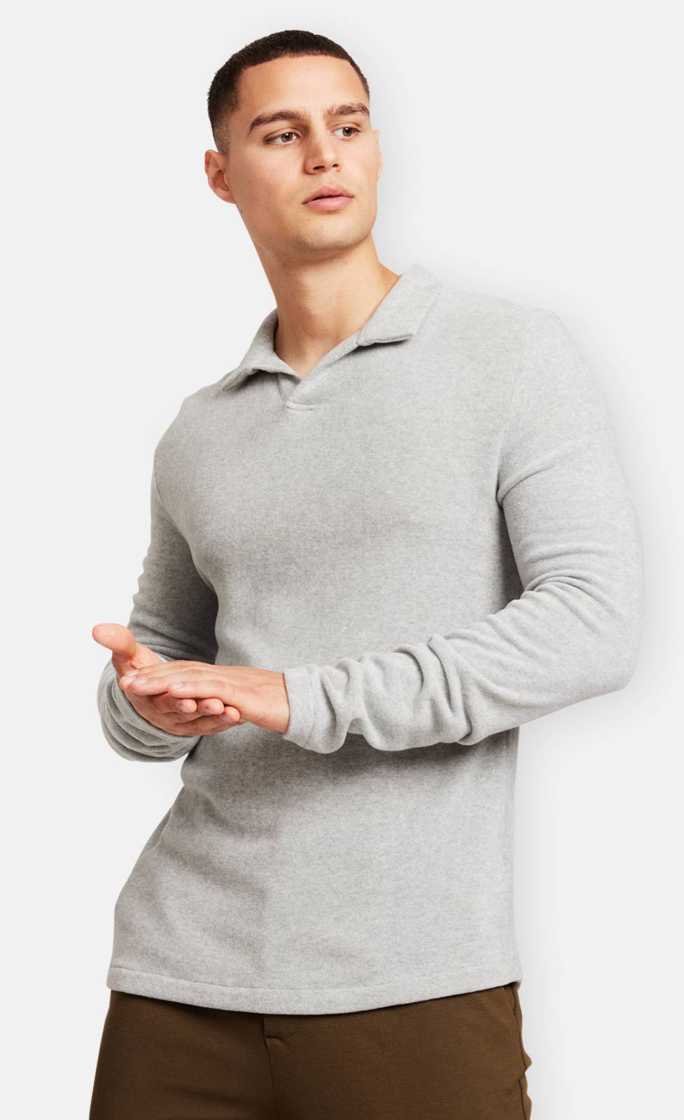 Kiefermann Tonin Langarm Poloshirt aus gebrushter Ware Top Angebot