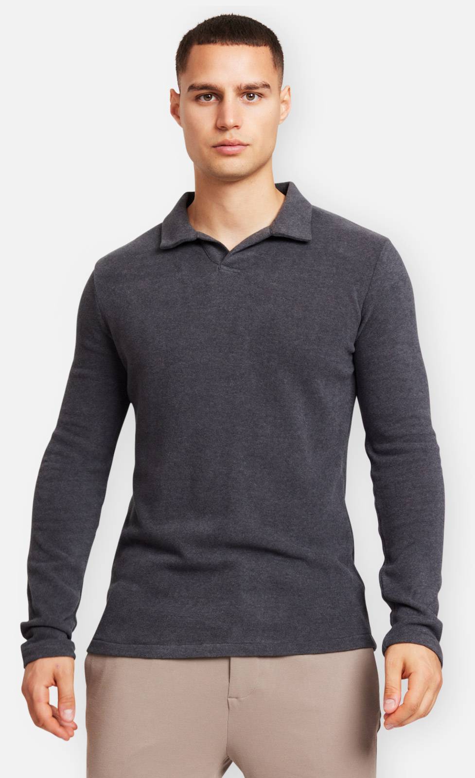 Kiefermann Tonin Langarm Poloshirt aus gebrushter Ware Top Angebot