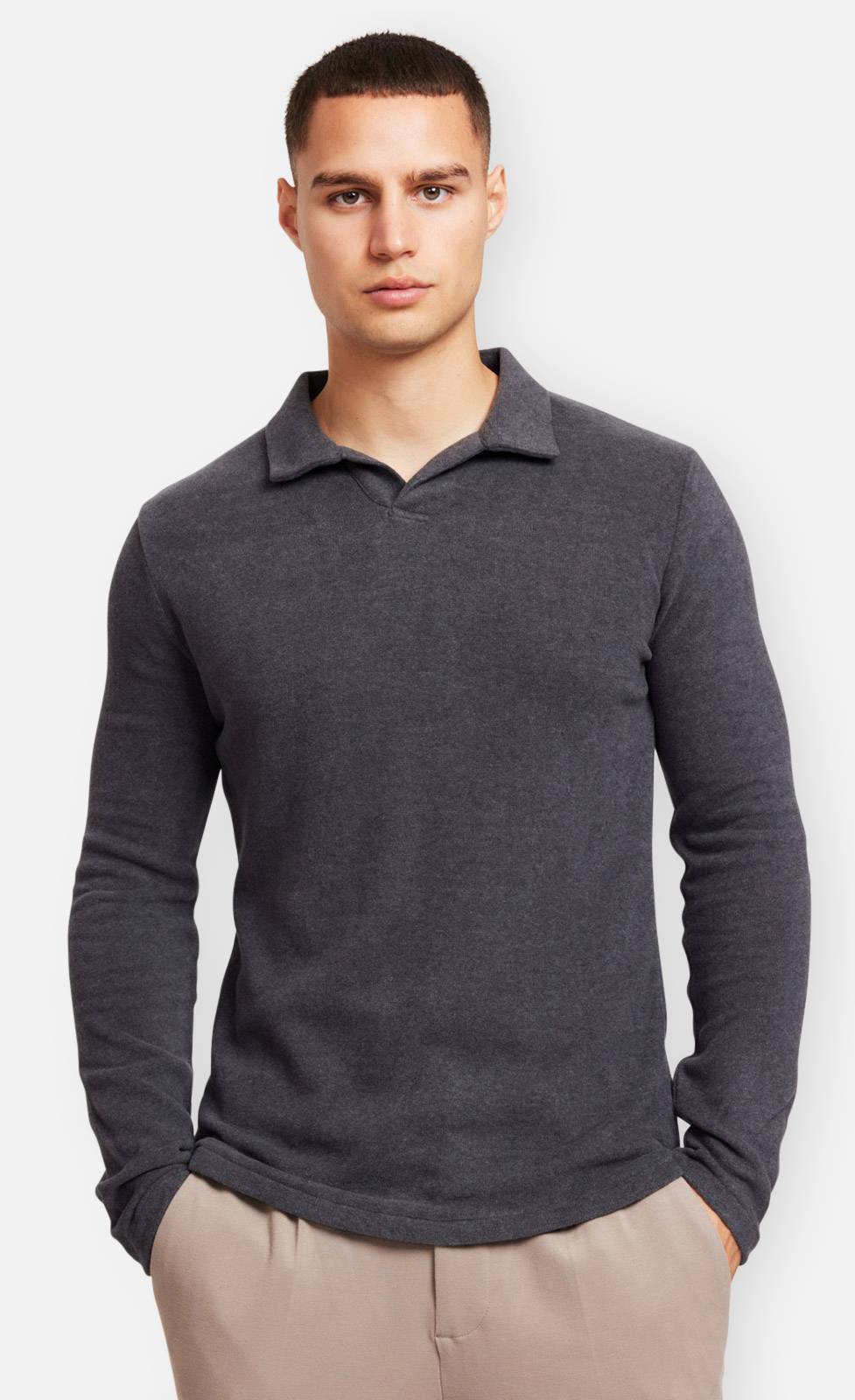 Kiefermann Tonin Langarm Poloshirt aus gebrushter Ware Top Angebot