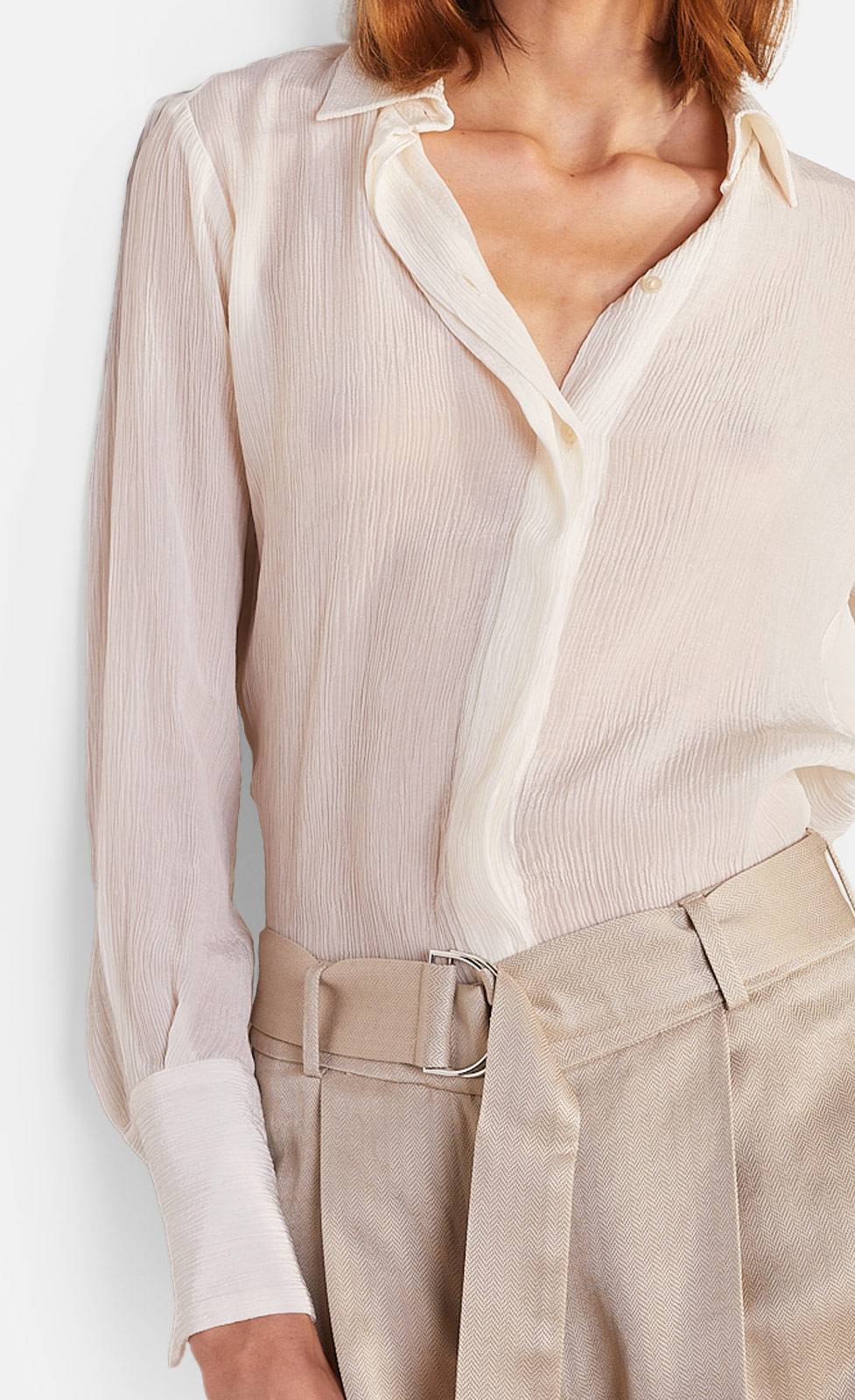 Kiefermann Antje Semitransparente Bluse aus Crinkle-Ware Bis zu 55% Rabatt
