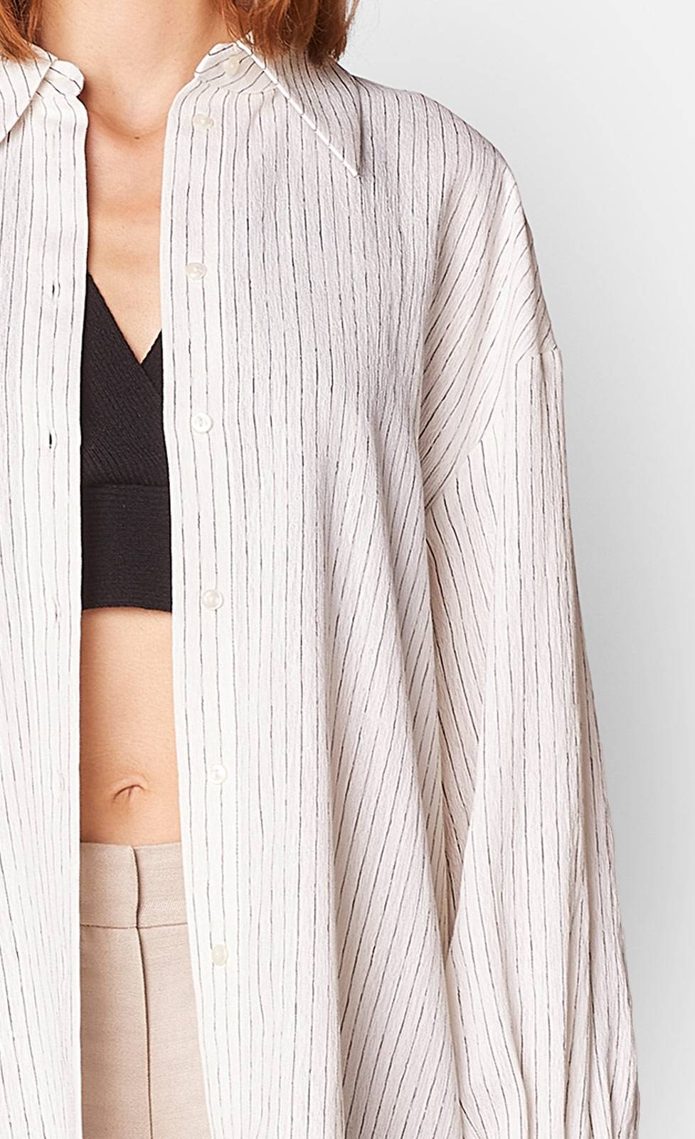 Kiefermann Cindy Gestreifte Longbluse in Crinkle-Optik Outlet