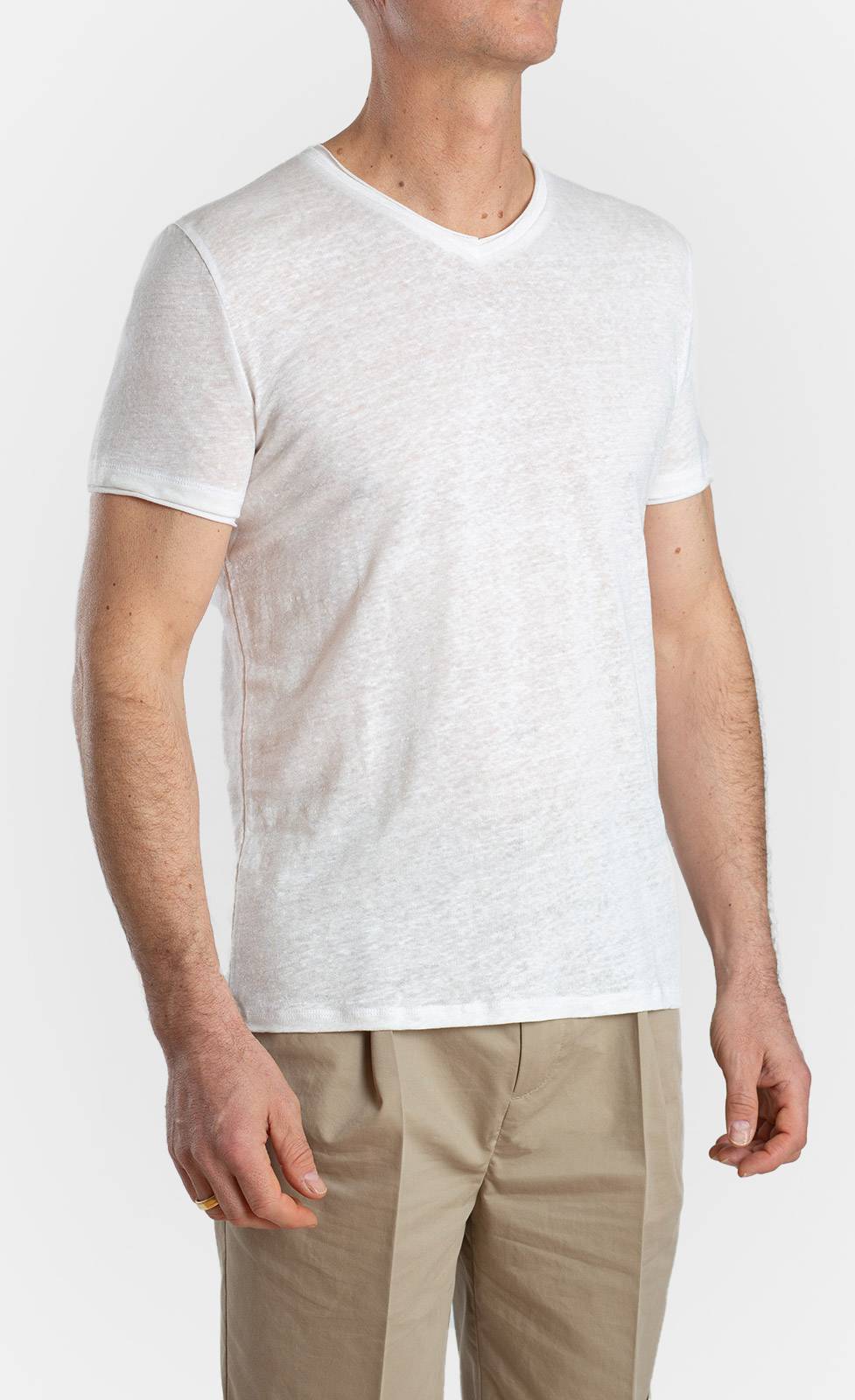 Kiefermann Flynn Leinen-T-Shirt mit V-Ausschnitt Tägliche Deals