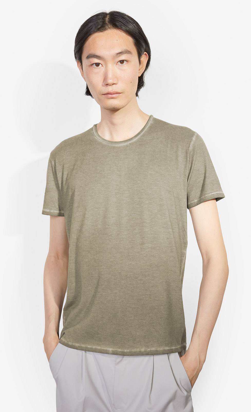 Kiefermann Robin Überfärbtes Rundhals-T-Shirt Sonderangebote