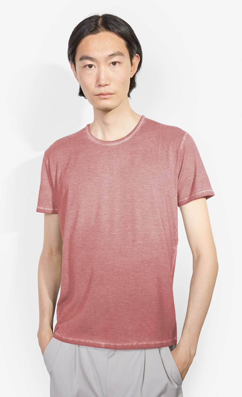 Kiefermann Robin Überfärbtes Rundhals-T-Shirt Sonderangebote