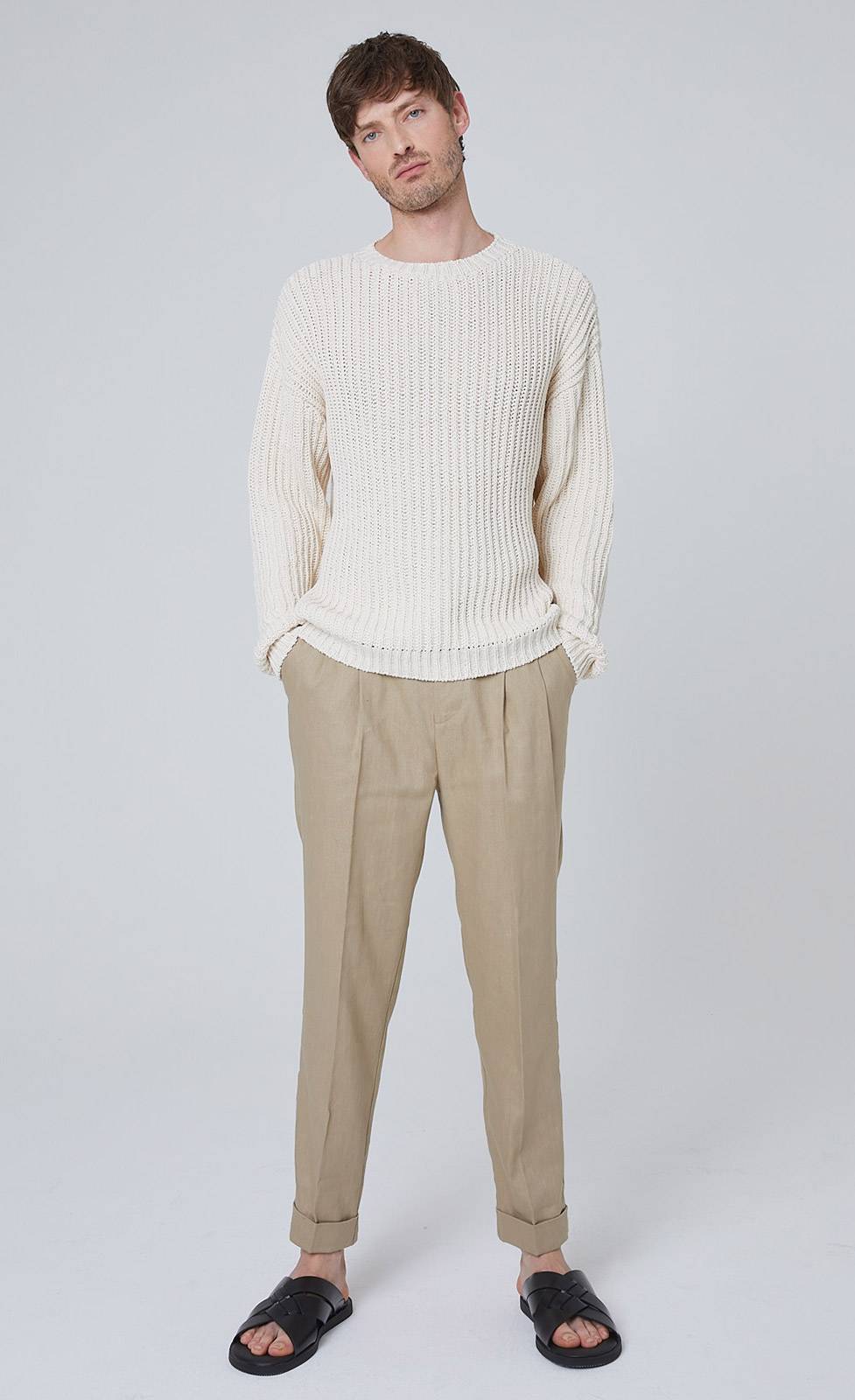 Kiefermann Elio Baumwolle-Leinen Strickpullover Online Outlet