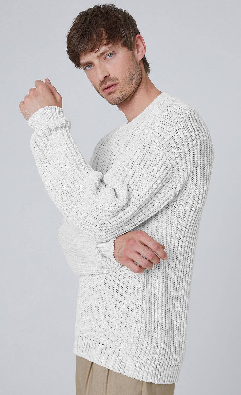 Kiefermann Elio Baumwolle-Leinen Strickpullover Online Outlet