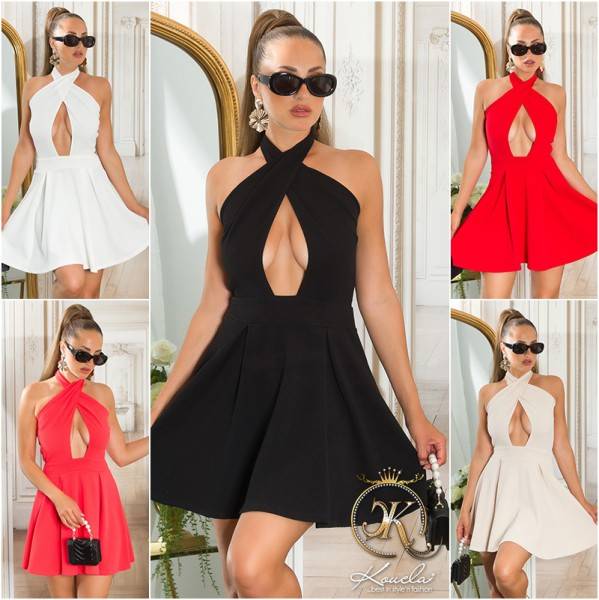 Koucla Sexy KouCla Neckholder Minikleid Glockenrock Online Shopping