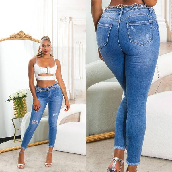 Koucla Sexy Highwaist Push Up Skinny Jeans Used Look Osterangebot