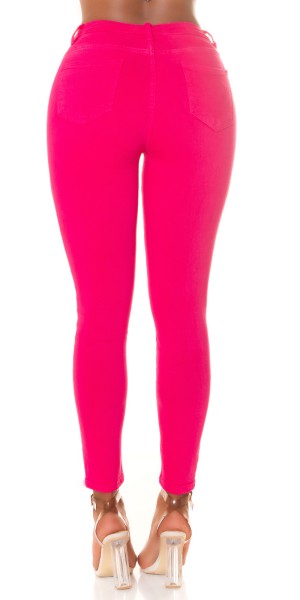 Koucla Sexy Highwaist Jeans "pink" mit Knopf-Details Vatertagsangebot