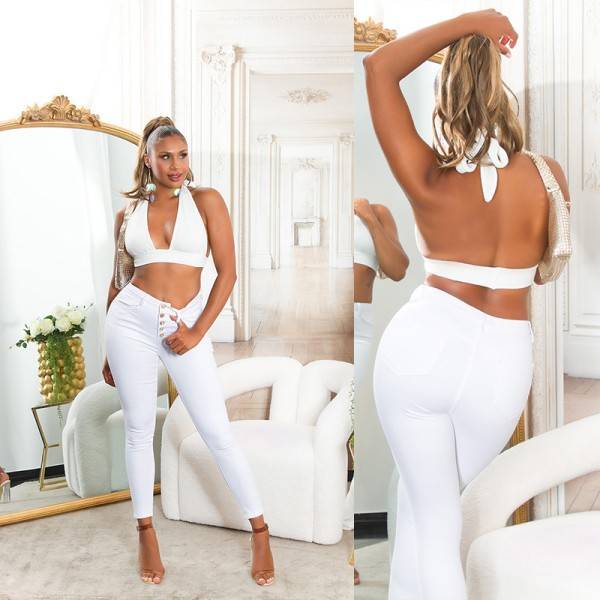 Koucla Sexy Musthave Highwaist Jeans mit Knopf-Details Lagerräumung