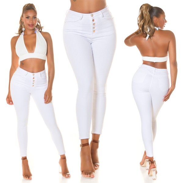 Koucla Sexy Musthave Highwaist Jeans mit Knopf-Details Lagerräumung
