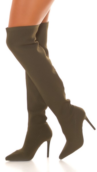 Koucla Sexy Musthave Overknee Stiefel gerippt Neueste Mode