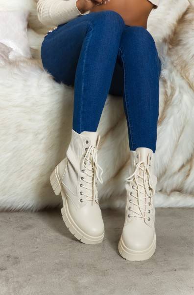 Koucla Trendy Musthave Biker Look Stiefeletten gerippt Blitzangebot