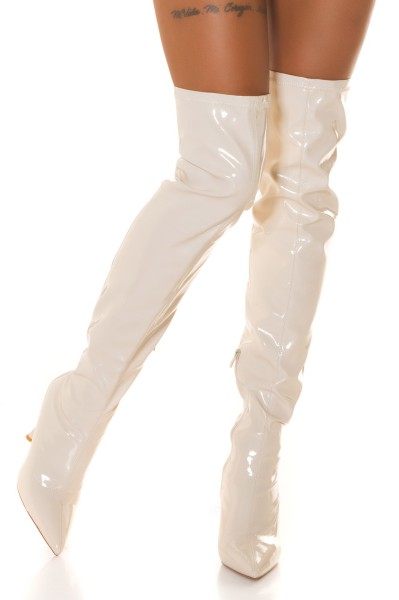Koucla Soo Sexy! Latexlook Highheel Overknees Kauf eins, bekomm eins gratis