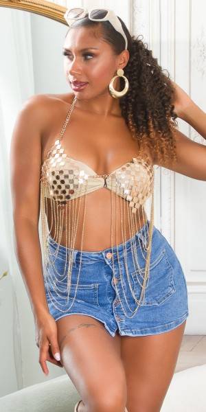 Koucla Sexy Highwaist Jeans Skort mit Knöpfen Riesige Ersparnisse