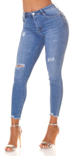 Koucla Sexy Highwaist Push Up Skinny Jeans Used Look Super Sparpreis