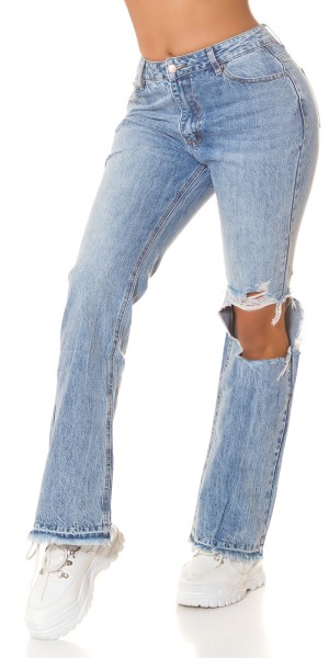 Koucla Sexy Bootcut Highwaist Jeans mit Cut-outs zollfrei