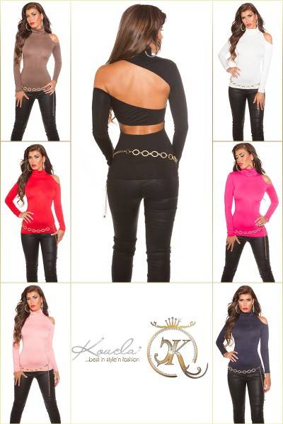 Koucla Sexy KouCla oneshoulder Rollishirt mit Sexy Back 2025