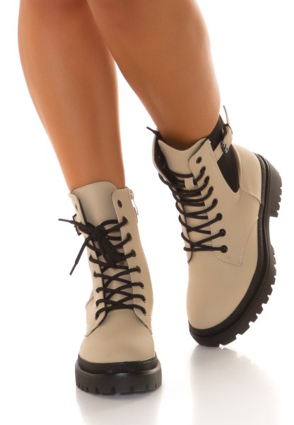 Koucla Trendy Stiefeletten zum Schnüren Kostenloser Versand