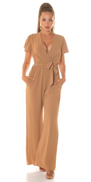 Koucla Sexy Sommer Overall mit weitem Bein & Bindegürtel 50% Rabatt mit kostenlosem Versand
