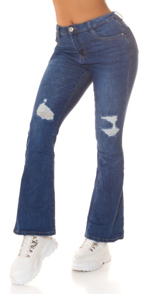 Koucla Sexy Highwaist Wide Leg Jeans im Used Look Meist gekauft
