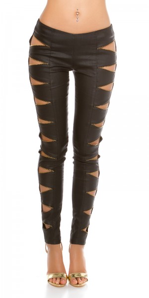 Koucla Sexy KouCla Lederlook Hose open Zips Fabrikpreis