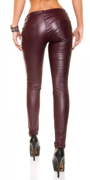 Koucla Sexy Lederlook Hose mit Zip Taschen Lagerräumung