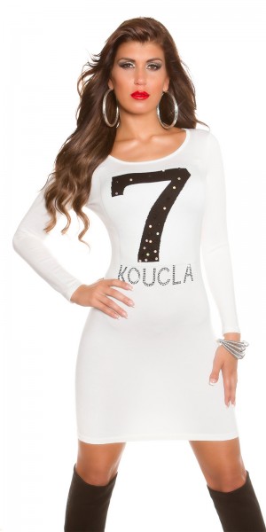 Koucla Trendy Koucla Feinstrick-Kleid mit Strasssteinen Neueste Mode