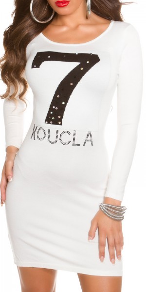 Koucla Trendy Koucla Feinstrick-Kleid mit Strasssteinen Neueste Mode