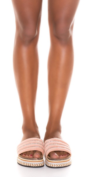 Koucla Sexy Plateau Pantoletten mit Strass Kauf eins, bekomm eins gratis