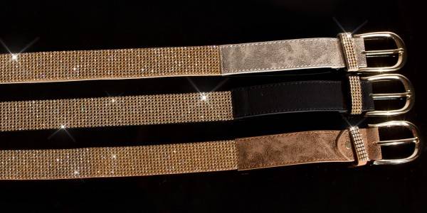 Koucla Sexy Lederlook Gürtel mit Strass im Angebot