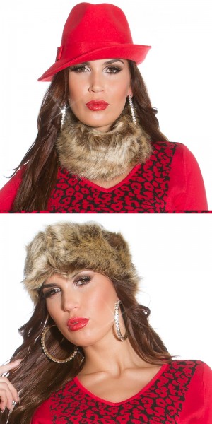 Koucla Trendy Fake Fur Stirnband/Loopschal, it s up 2u!