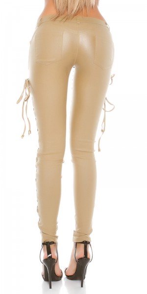 Koucla Sexy KouCla Lederlook Hose mit Schnürung Meist gekauft