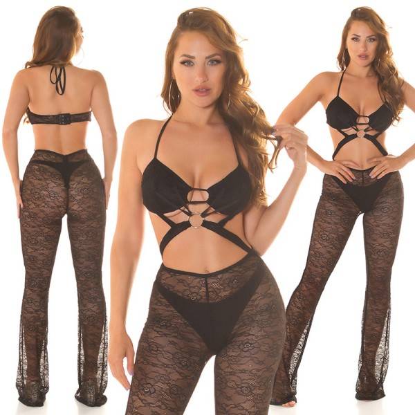 Koucla Sexy Koucla Spitzen Overall mit Cut Outs Begrenztes Angebot