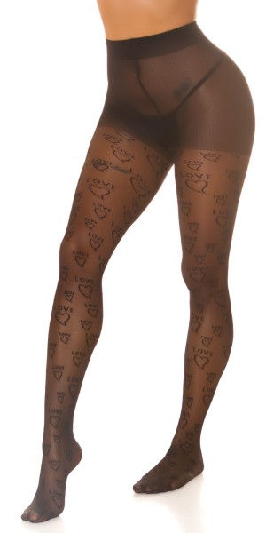 Koucla Sexy Strumpfhose mit Print "Love" Zeitbegrenzte Promotion