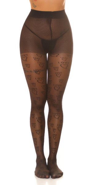 Koucla Sexy Strumpfhose mit Print "Love" Zeitbegrenzte Promotion