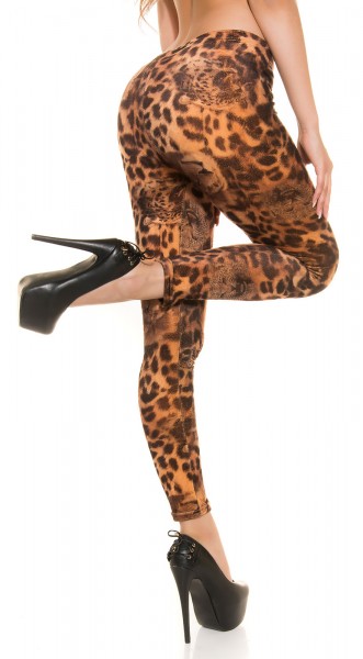 Koucla Sexy flauschige Leoleggings mit Leoface Fabrikladen