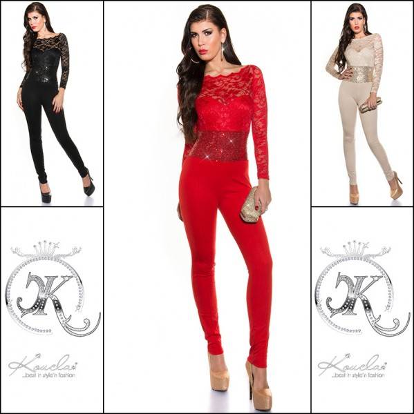 Koucla Sexy KouCla Partyoverall langarm Spitze+Pailletten Begrenzt auf 3 Tage