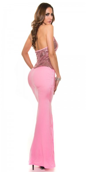 Koucla Sexy ClubStyle LongDress transparent m. Pailletten 50% Rabatt für begrenzte Zeit