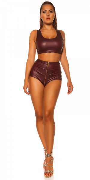 Koucla Sexy KouCla Wetlook Hotpants mit Zip Lagerräumung