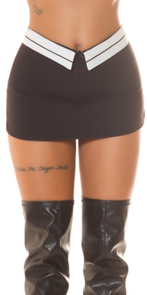 Koucla Sexy Skorts mit umgeklapptem Bund & Streifendetail Neueste Mode
