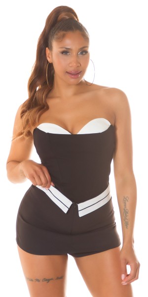 Koucla Sexy Skorts mit umgeklapptem Bund & Streifendetail Neueste Mode