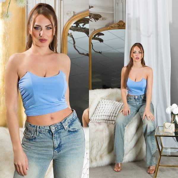 Koucla Sexy Bandeau crop top Corsage Look Online Outlet