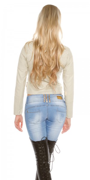 Koucla Sexy KouCla Bikerlook Jacke asym. Zip Kostenlose Rückgabe