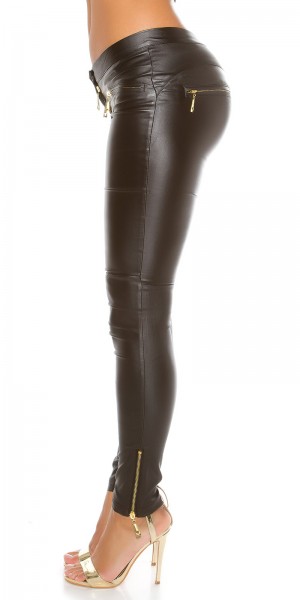 Koucla Sexy KouCla Lederlook Hose mit Zips Discount Store für neue Produkte