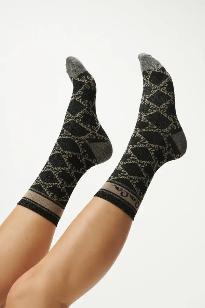 Lala Berlin Socks Aske viscose mix gold lalagram Fabrikpreis