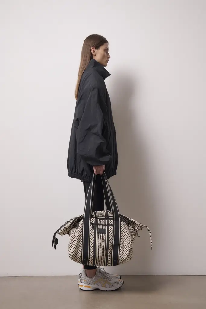 Lala Berlin Big Bag Muriel 2.0 canvas heritage stripe black Black Friday