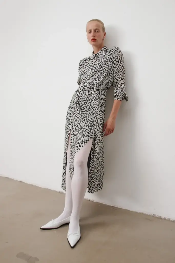 Lala Berlin Dress Deerja viscose/silk blend swoosh heritage Valentinstagsangebot