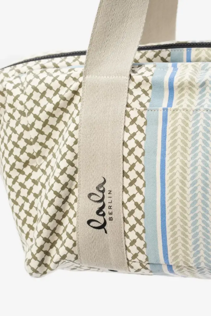 Lala Berlin Big Bag Muriel colored canvas heritage stripe olive Bestseller